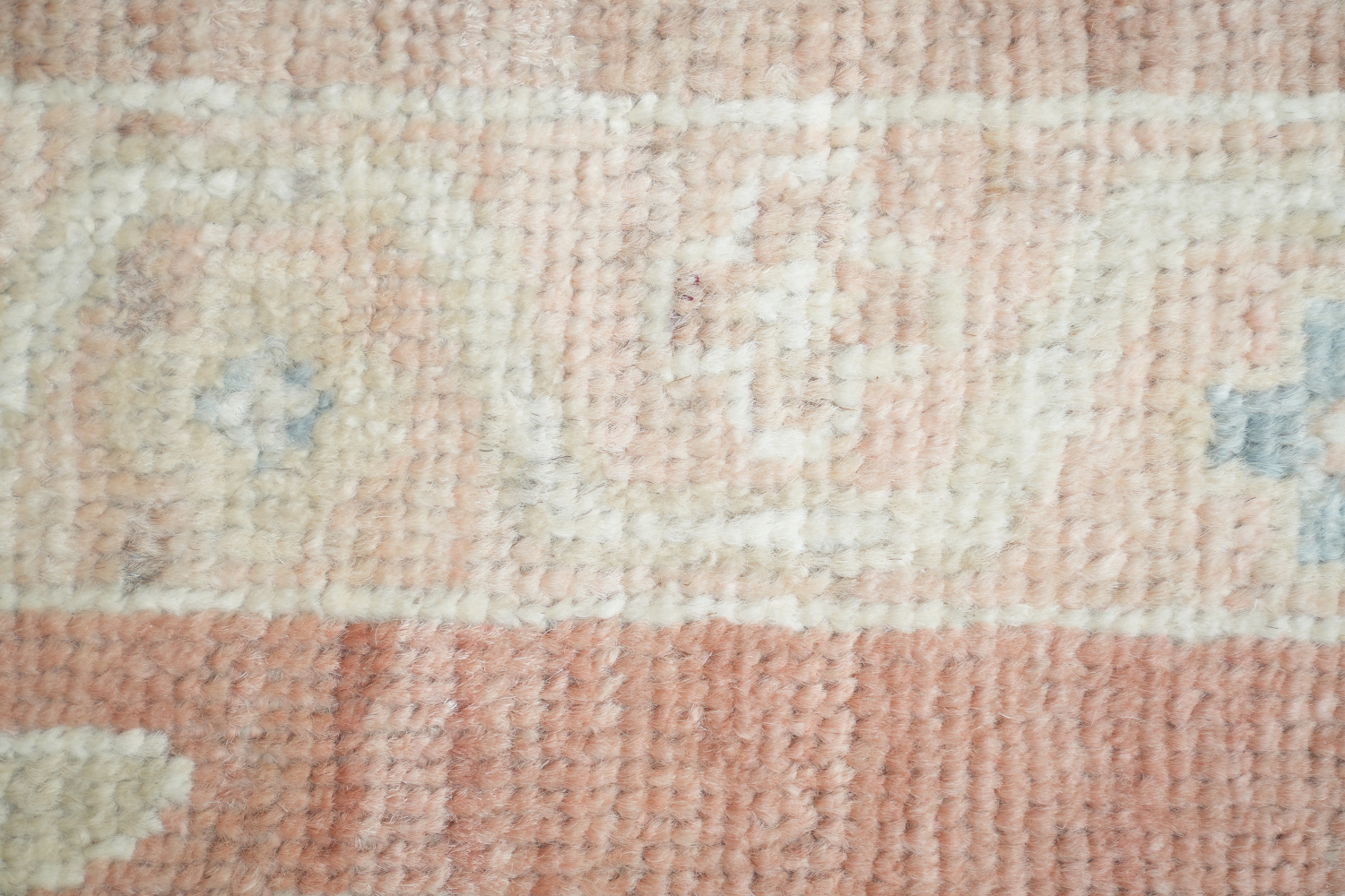 Elegant Beige and Pastel Blue Oushak Turkish Living Room Rug 9x12