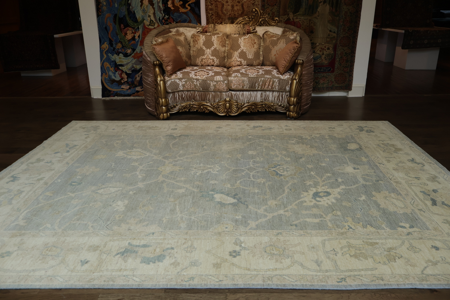 Vegetable Dye Oushak Turkish Area Rug 9x12