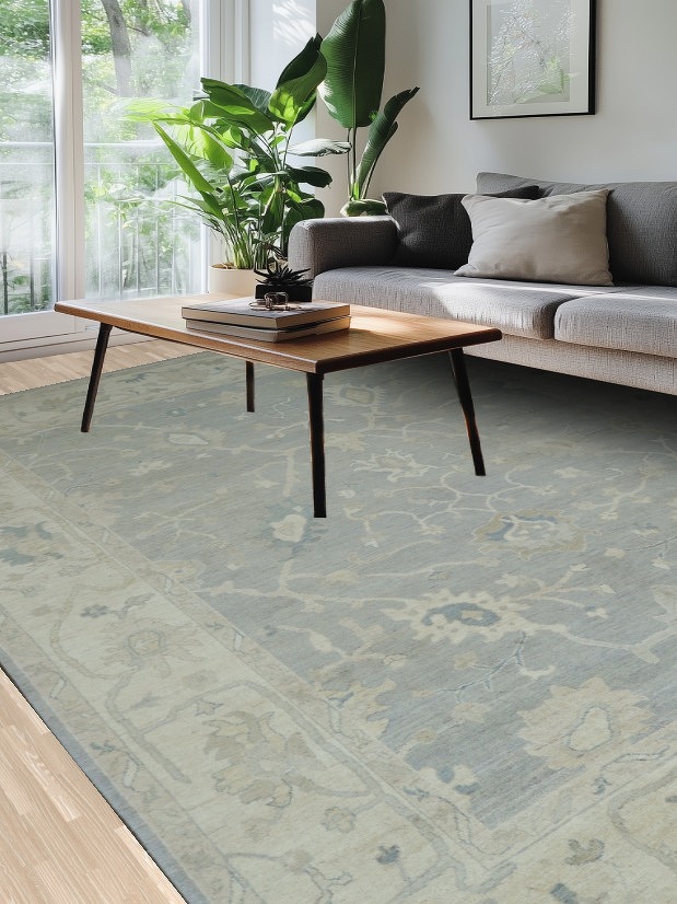 Vegetable Dye Oushak Turkish Area Rug 9x12