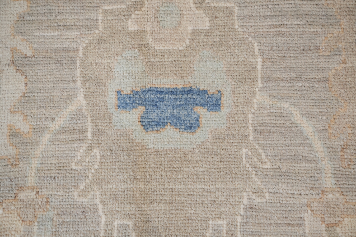 Elegant Blue and Grey Oushak Turkish Rug 9x12 ft
