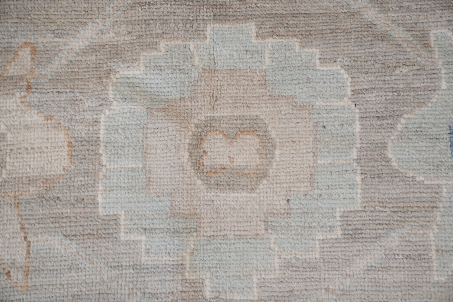 Elegant Blue and Grey Oushak Turkish Rug 9x12 ft