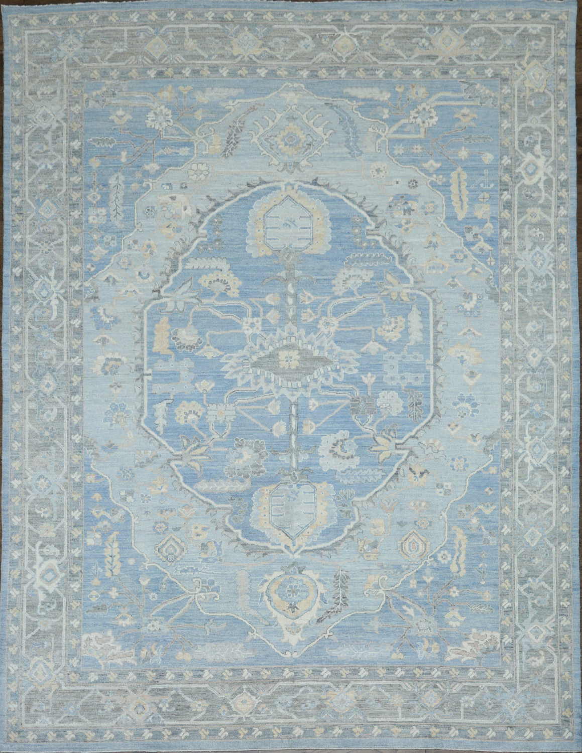 Vegetable Dye Oushak Turkish Area Rug 9x12