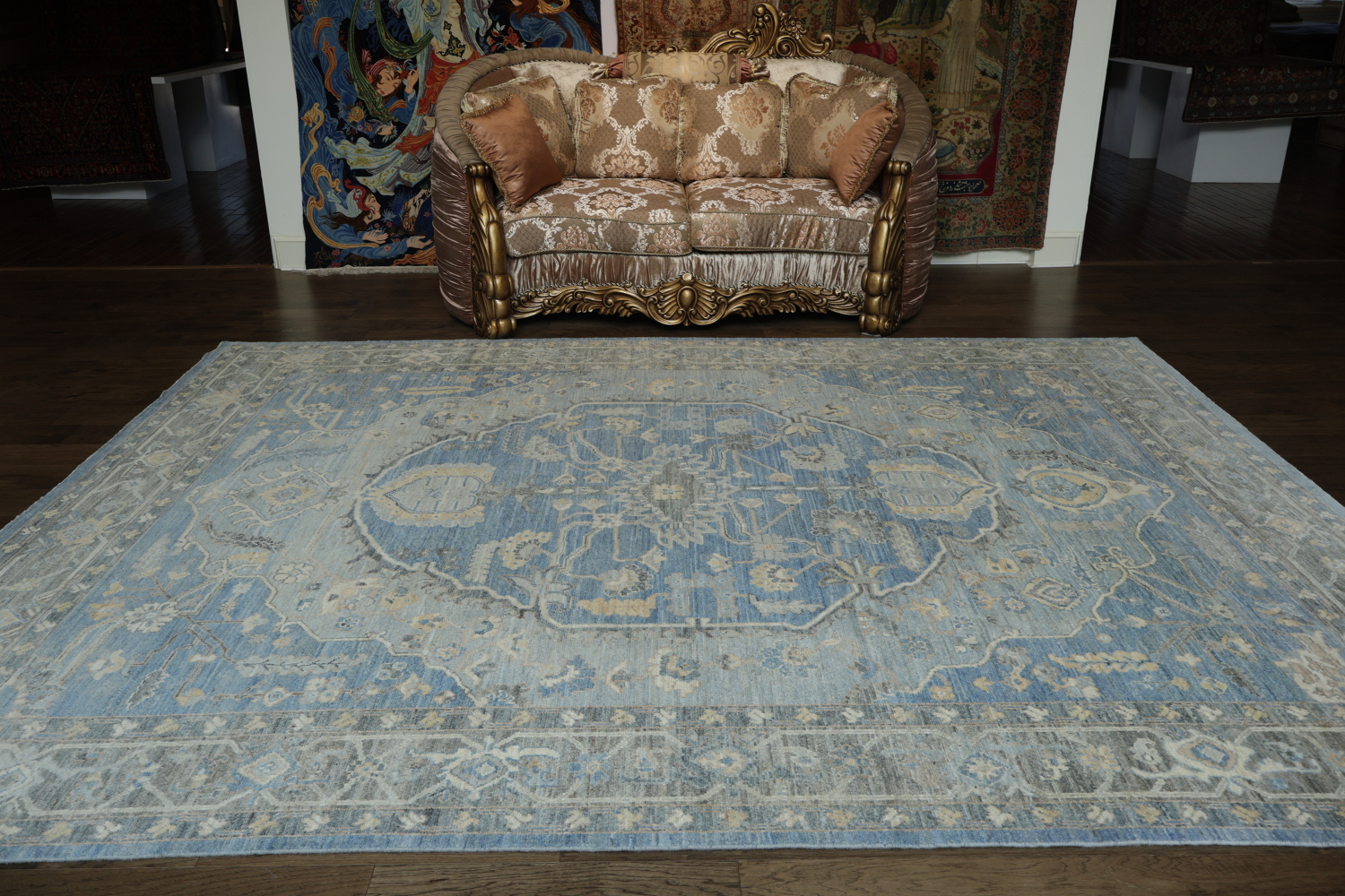 Vegetable Dye Oushak Turkish Area Rug 9x12