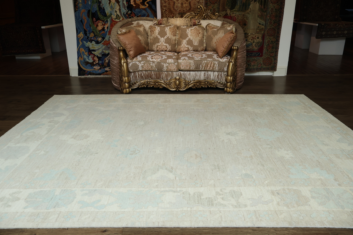 Vegetable Dye Oushak Turkish Area Rug 9x12