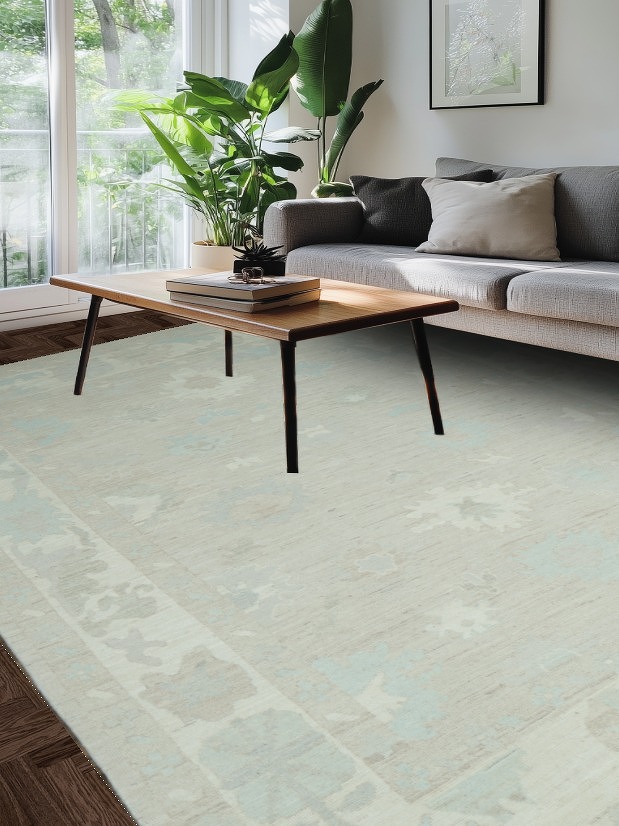 Vegetable Dye Oushak Turkish Area Rug 9x12