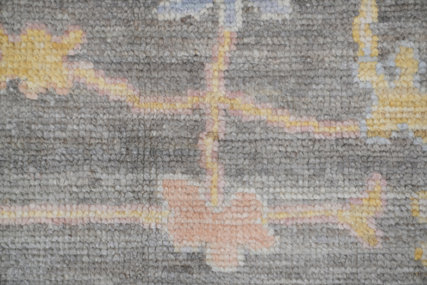 Ivory with Charcoal Border Oushak Turkish Area Rug 9x12