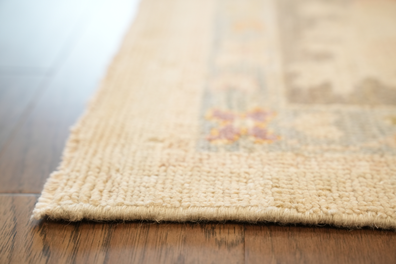 Ivory with Charcoal Border Oushak Turkish Area Rug 9x12