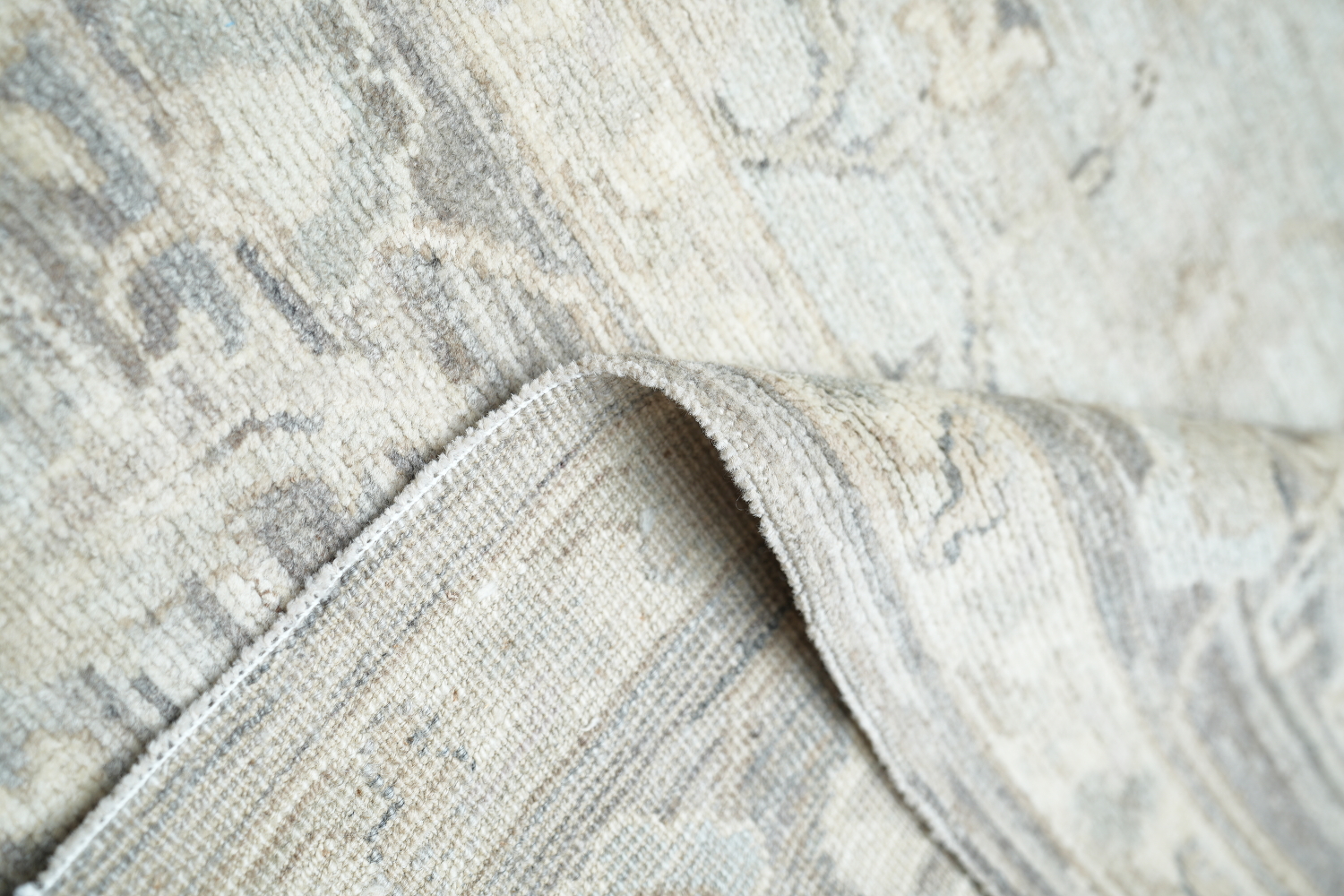Vegetable Dye Muted Grey Oushak Turkish Area Rug 9x12