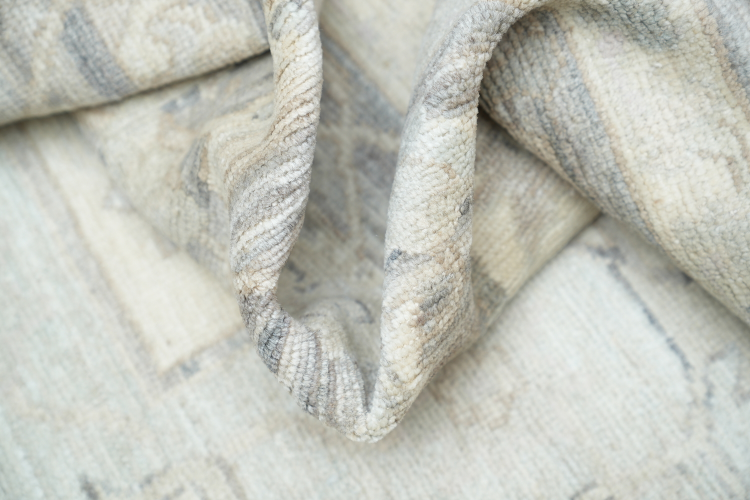Vegetable Dye Muted Grey Oushak Turkish Area Rug 9x12