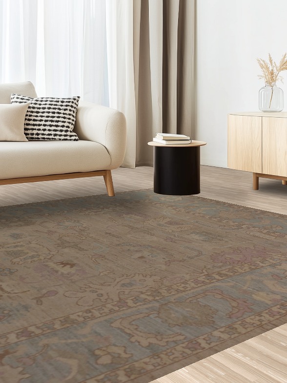 Vegetable Dye Wool Oushak Turkish Area Rug 8x10