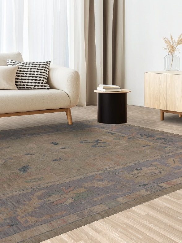 Vegetable Dye Oushak Turkish Area Rug 8x10