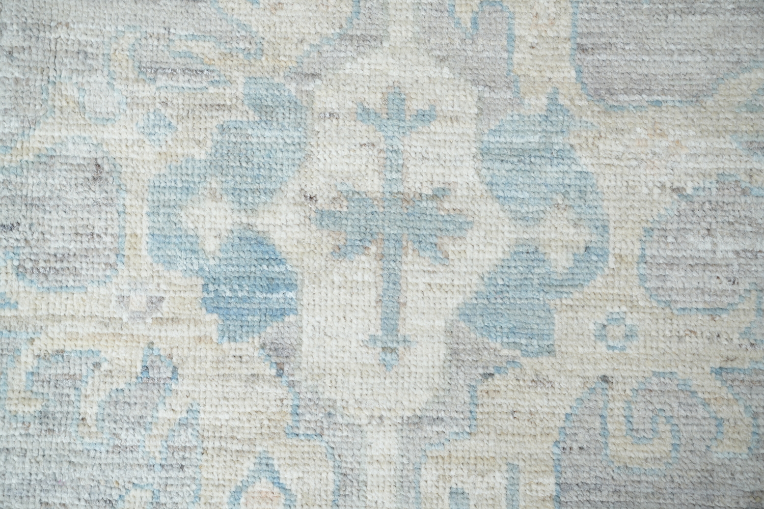 Vintage-Style Pale Neutral Grey Oushak Turkish Large Rug 9x12 ft