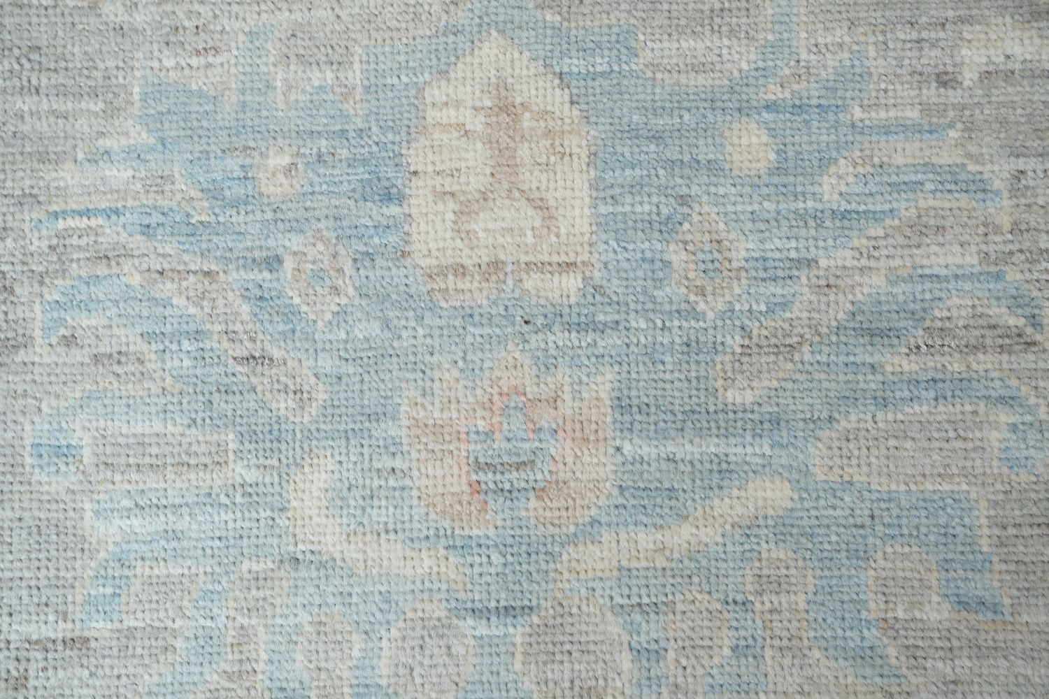 Vintage-Style Pale Neutral Grey Oushak Turkish Large Rug 9x12 ft