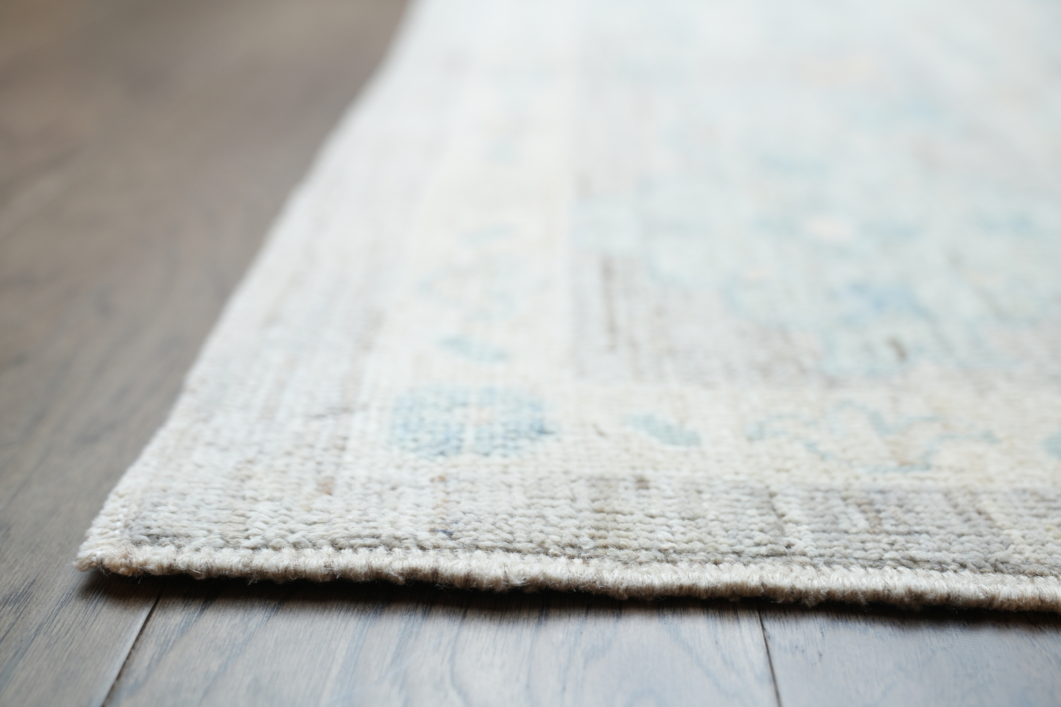 Vintage-Style Pale Neutral Grey Oushak Turkish Large Rug 9x12 ft