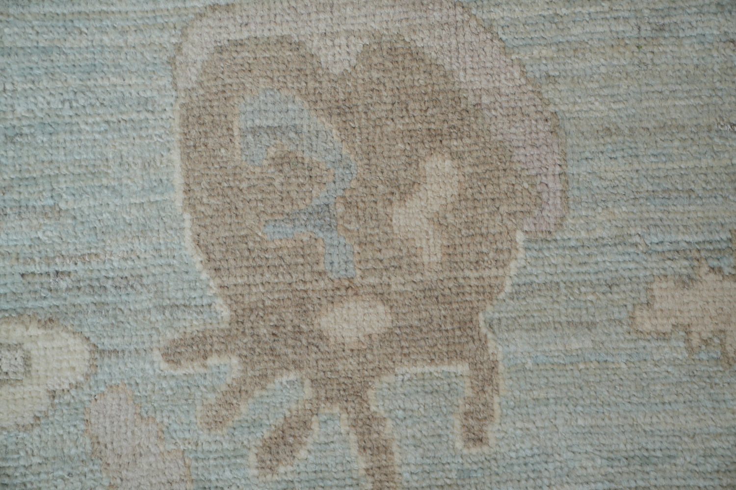 Vegetable Pale Blue Dye Oushak Turkish Area Rug 9x12