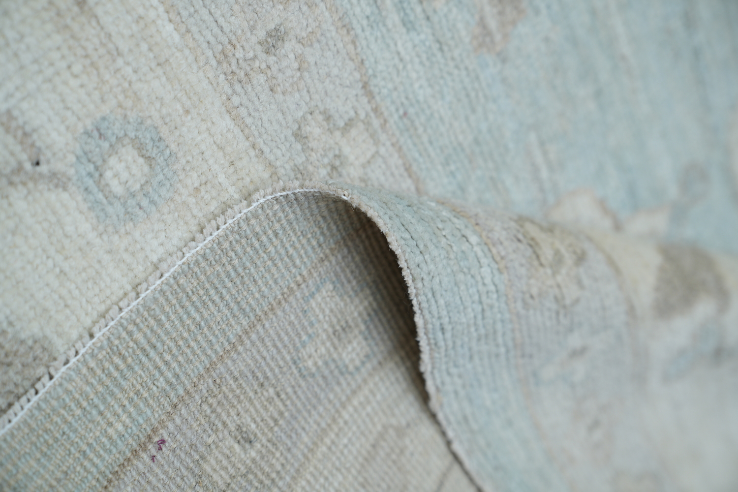 Vegetable Pale Blue Dye Oushak Turkish Area Rug 9x12