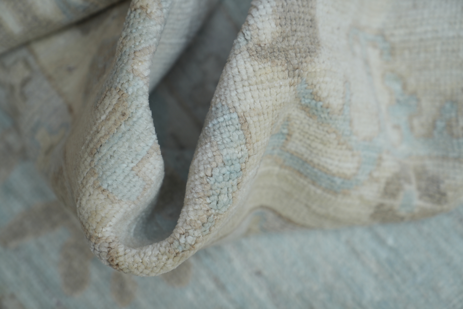 Vegetable Pale Blue Dye Oushak Turkish Area Rug 9x12