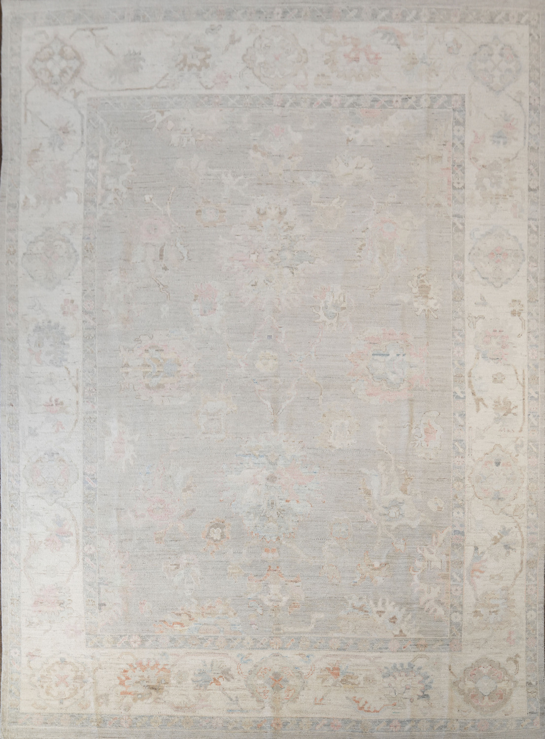 Exquisite Subtle Patterned Oushak Turkish Rug for Elegant Style 9x12