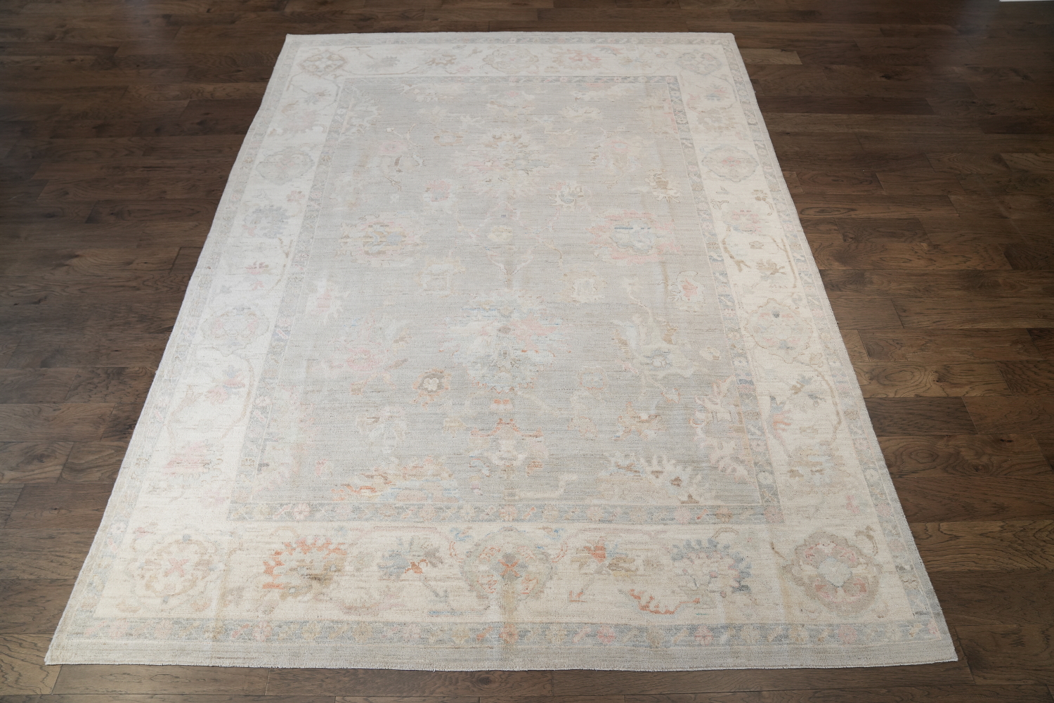 Exquisite Subtle Patterned Oushak Turkish Rug for Elegant Style 9x12