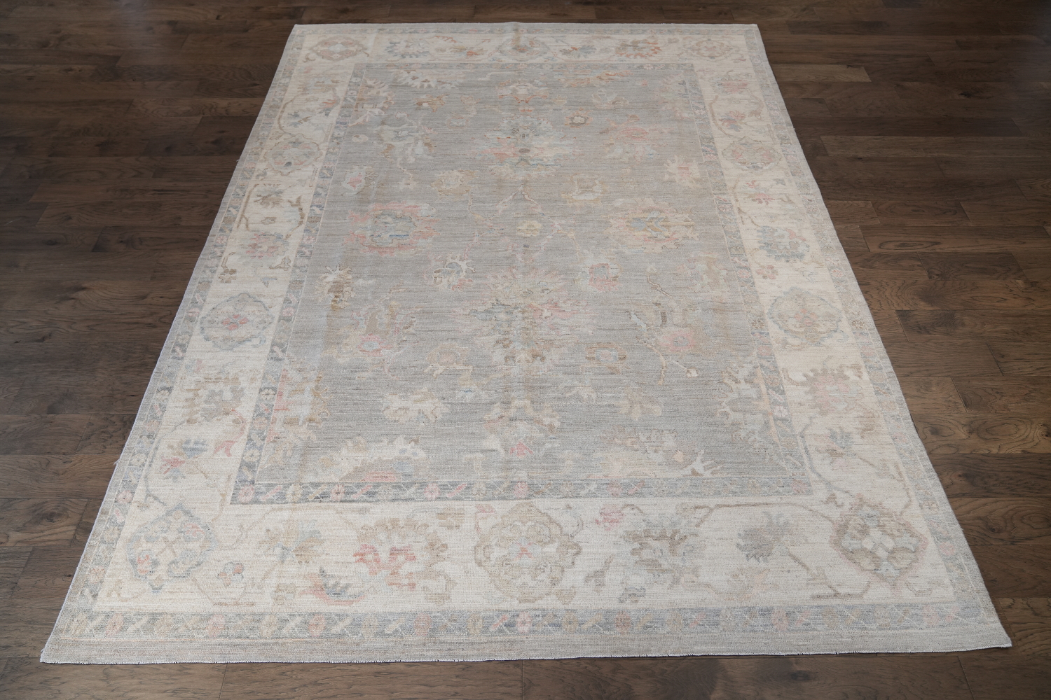 Exquisite Subtle Patterned Oushak Turkish Rug for Elegant Style 9x12