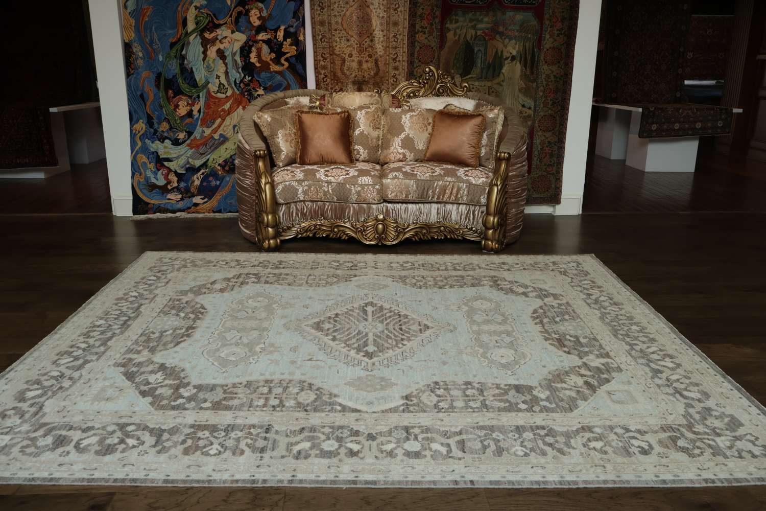 Vegetable Dye Oushak Turkish Area Rug 8x10