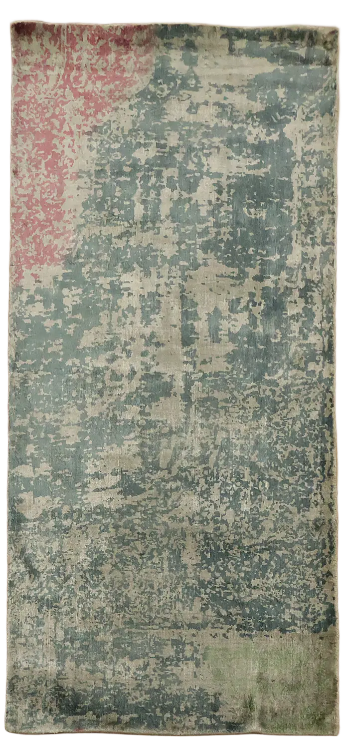 Soft Abstract Pattern Teal Rug for Modern Foyer 3'x6'