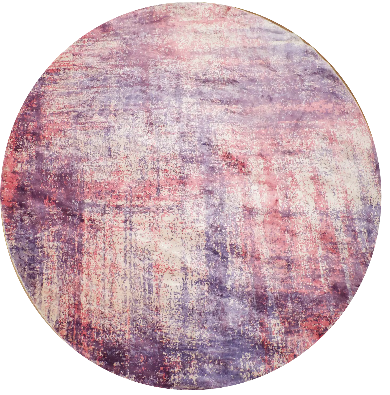 Artistic Purple and Pink Abstract Round Area Rug 7x7 ft
