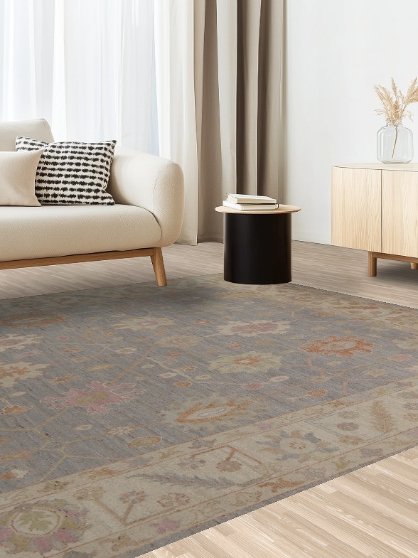 Vegetable Dye Oushak Turkish Area Rug 8x10