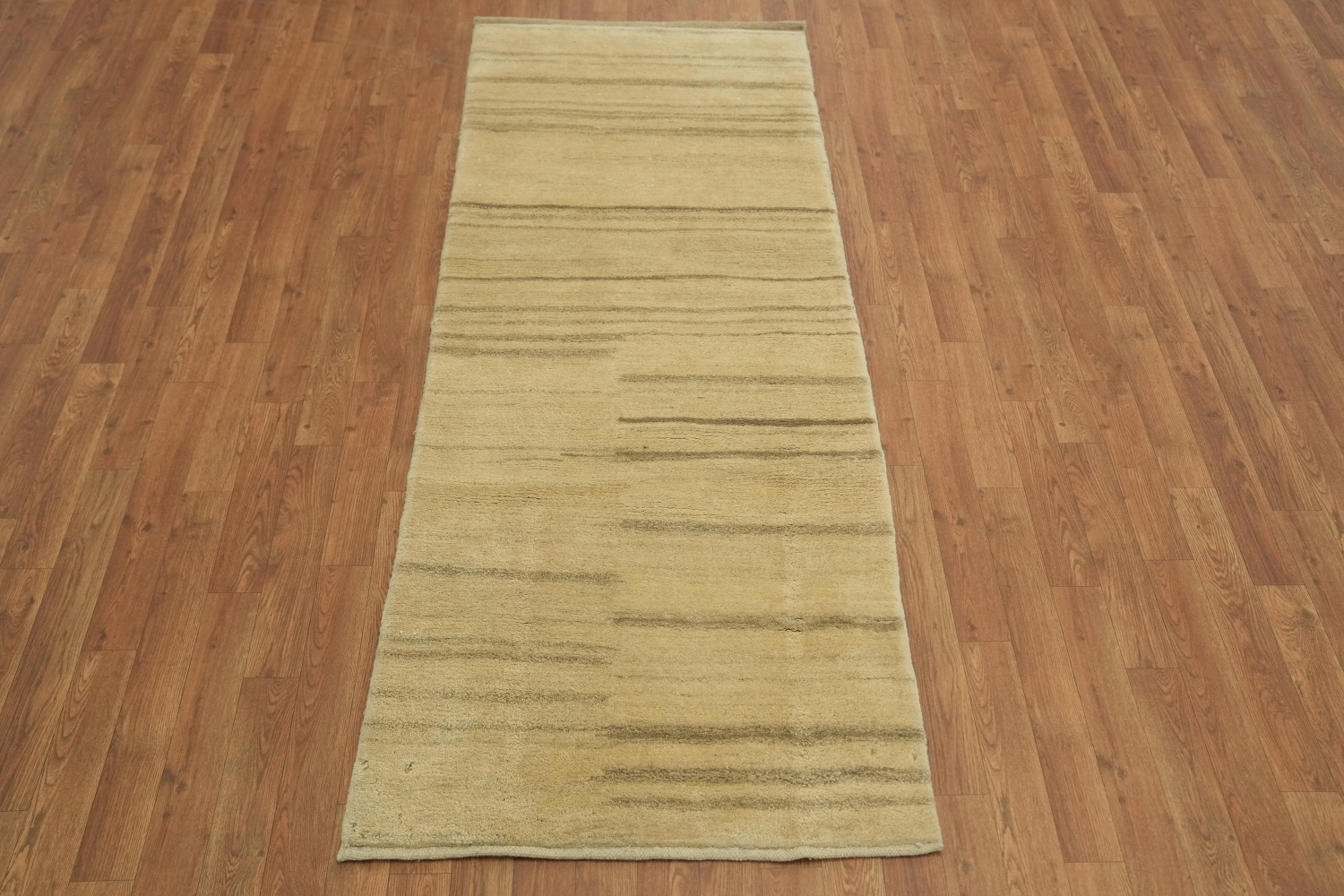 Graceful Neutral Tones Gabbeh Persian Runner for a Minimalist Room Decor 3x7 ft