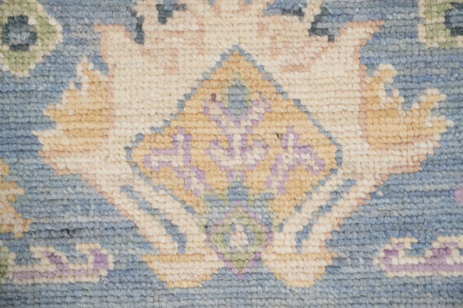Vegetable Dye Dark Grey and  Lilac Oushak Turkish Area Rug 9x12