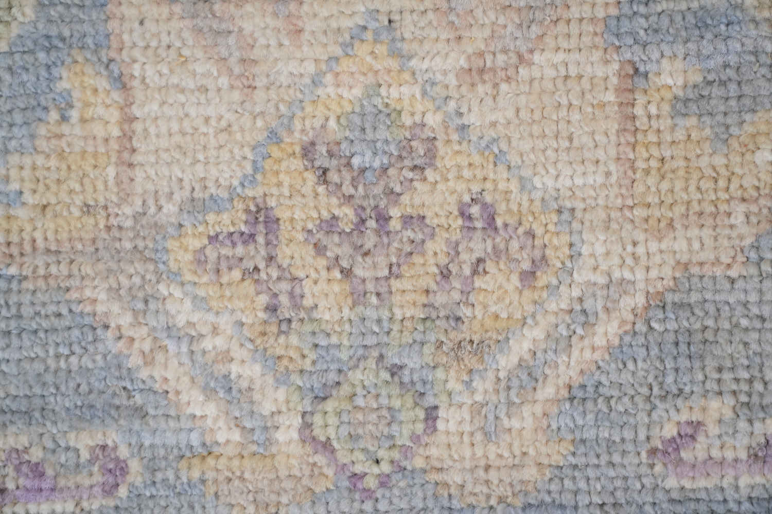 Pastel Toned Muted Grey Oushak Turkish Hand Knotted Rug 9x12 ft