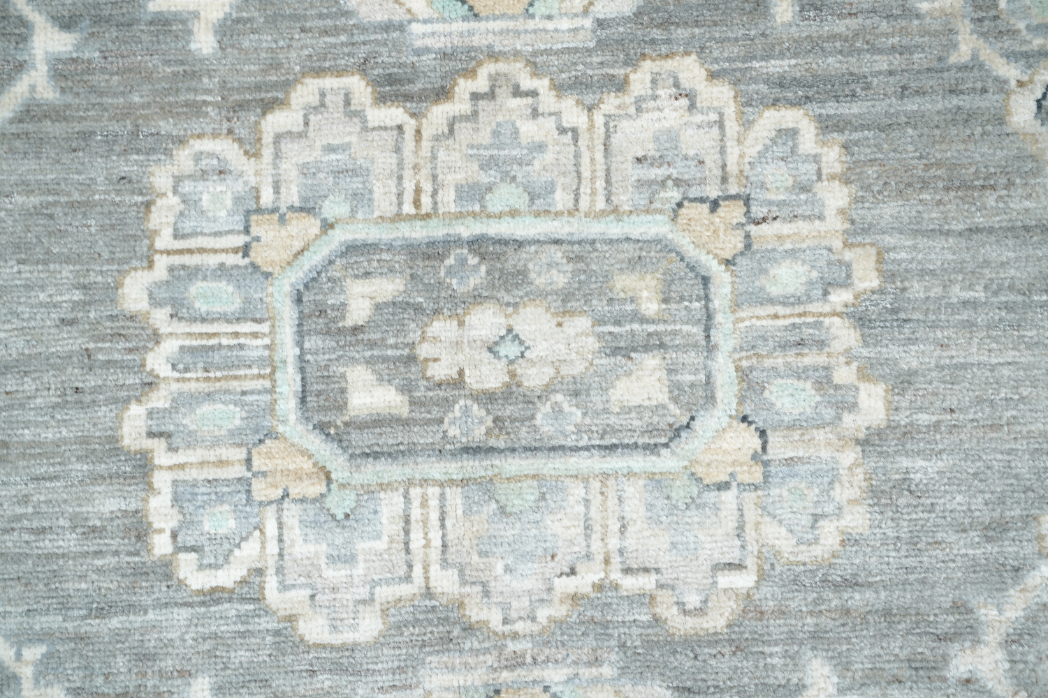 Vegetable Dye Muted Grey Oushak Turkish Area Rug 9x12