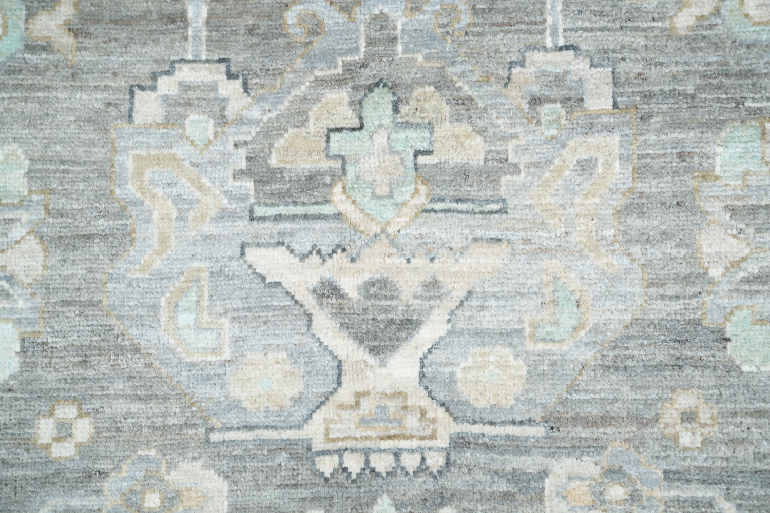 Vegetable Dye Muted Grey Oushak Turkish Area Rug 9x12