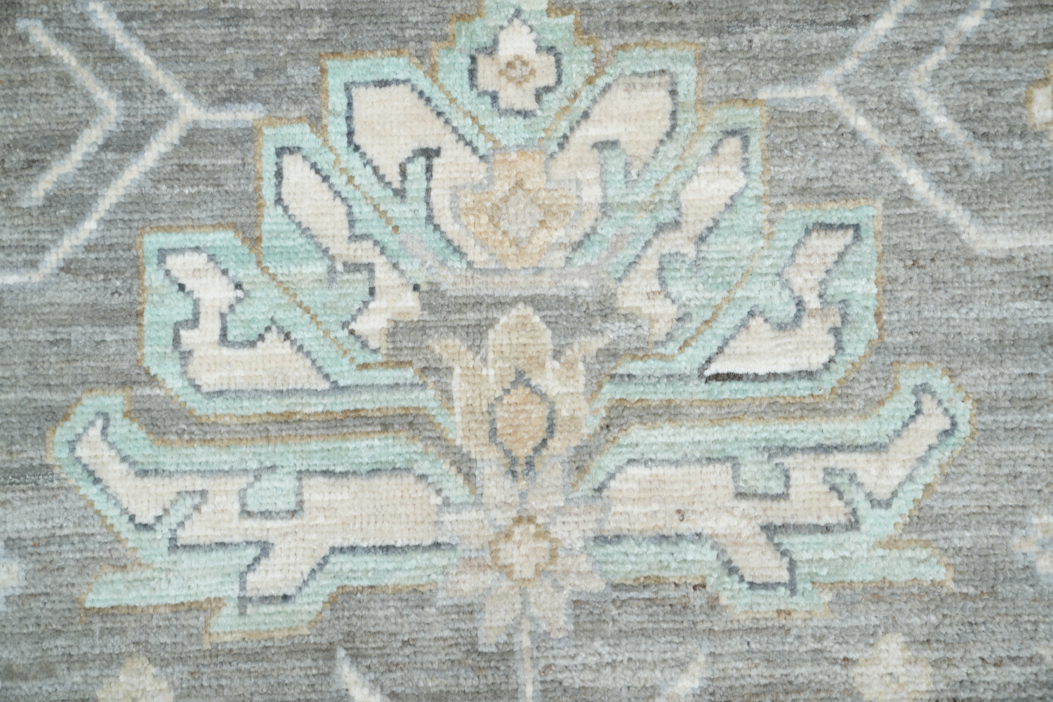 Vegetable Dye Muted Grey Oushak Turkish Area Rug 9x12