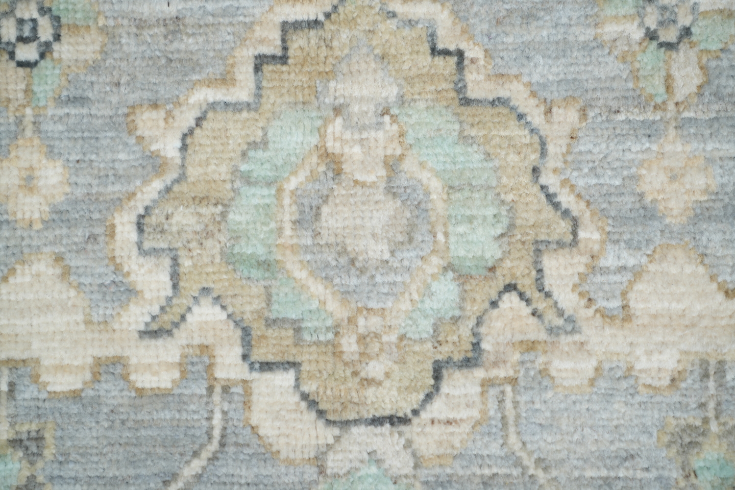 Vegetable Dye Muted Grey Oushak Turkish Area Rug 9x12