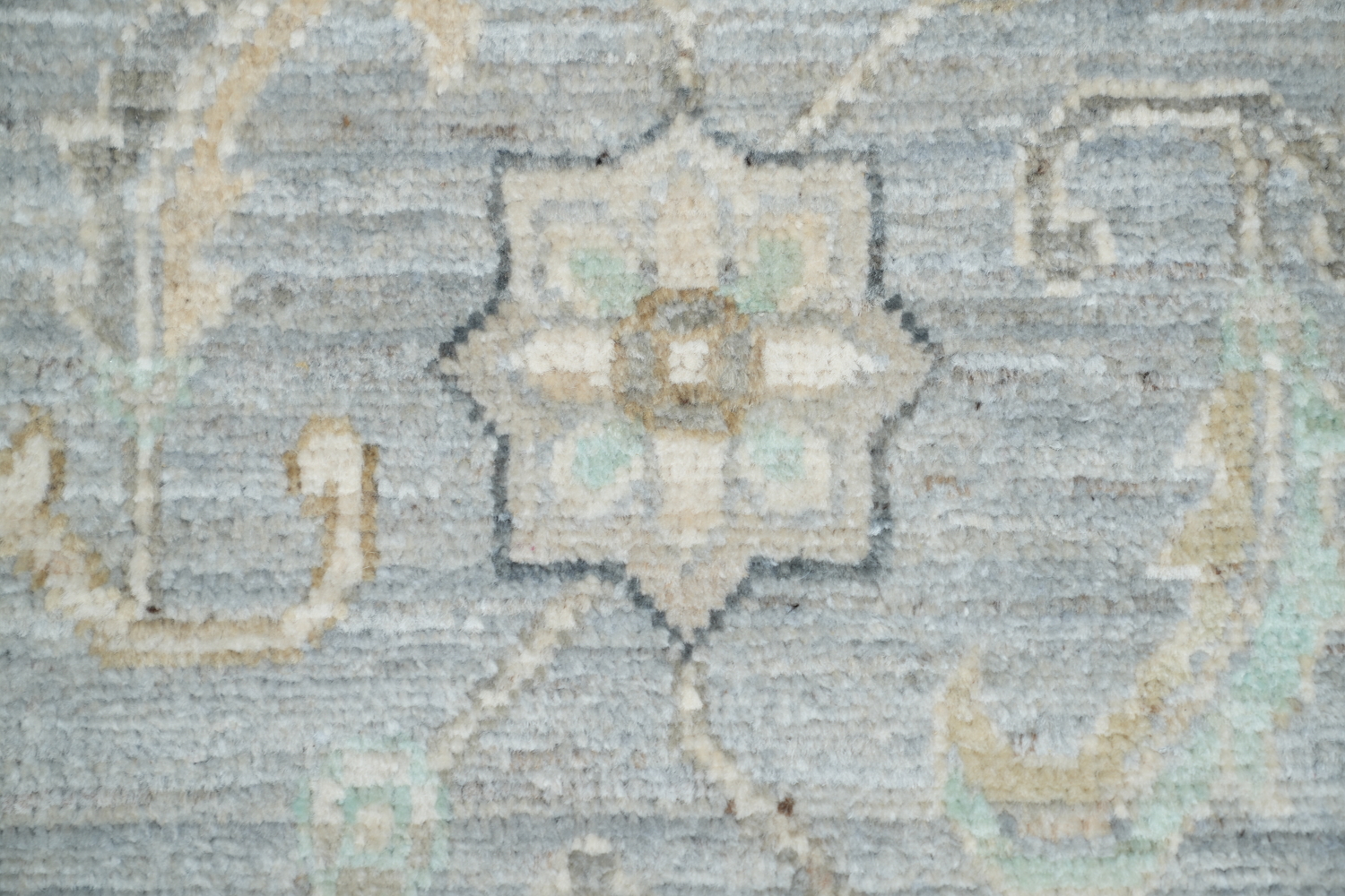 Vegetable Dye Muted Grey Oushak Turkish Area Rug 9x12