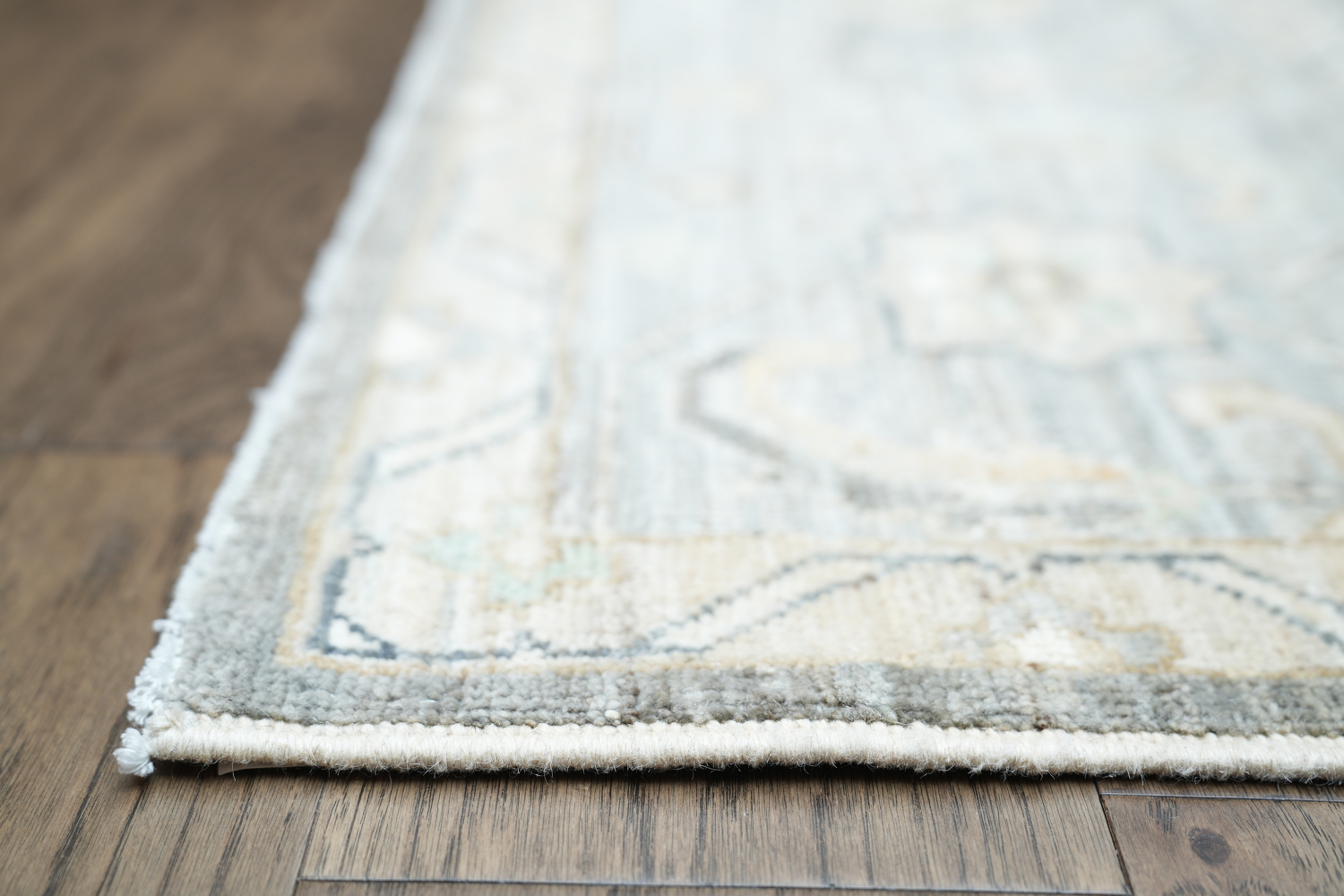 Vegetable Dye Muted Grey Oushak Turkish Area Rug 9x12