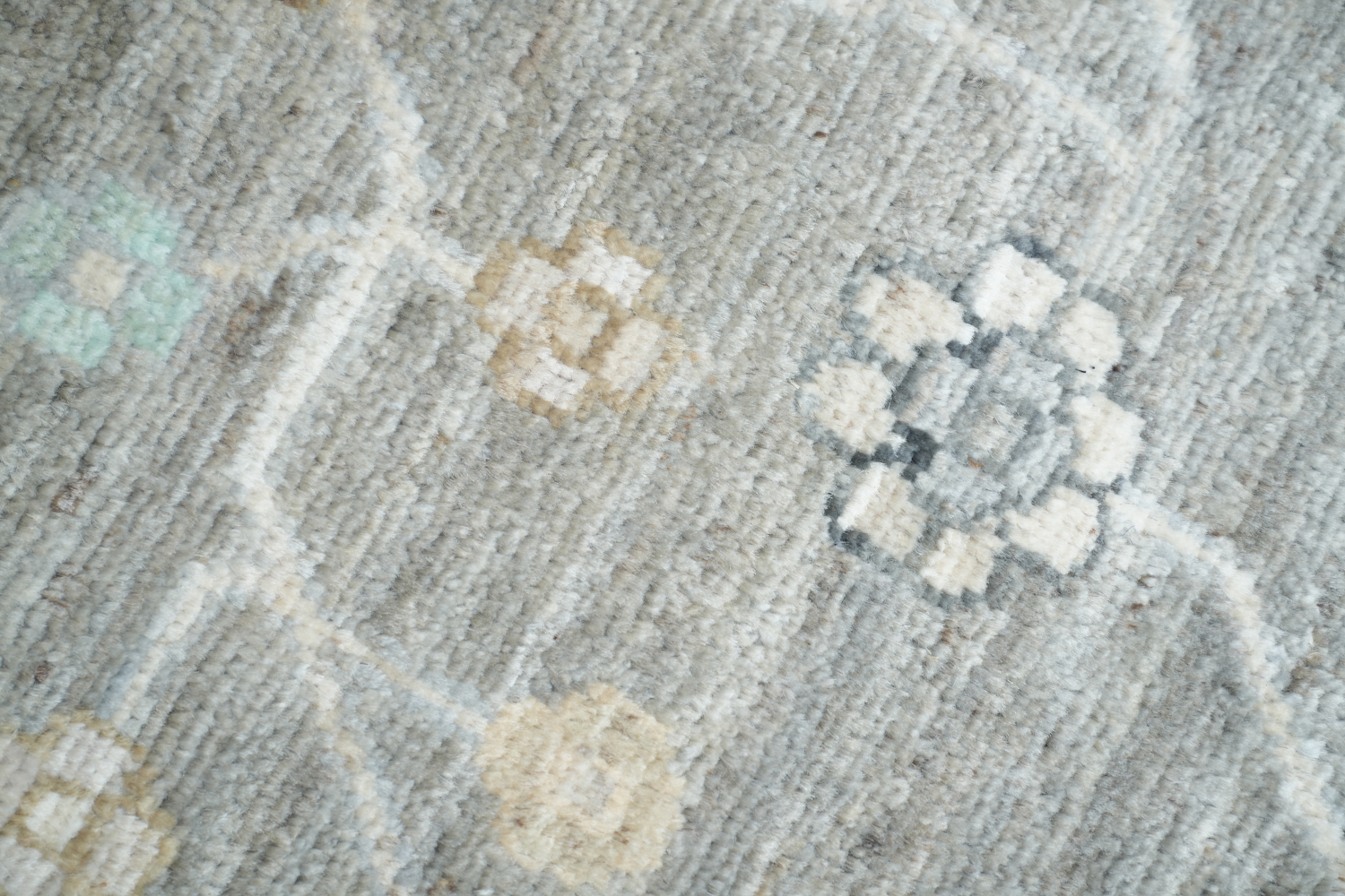 Vegetable Dye Muted Grey Oushak Turkish Area Rug 9x12