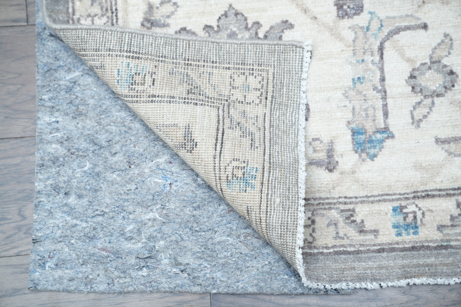 Vegetable Dye Grey and White Oushak Turkish Area Rug 9x12