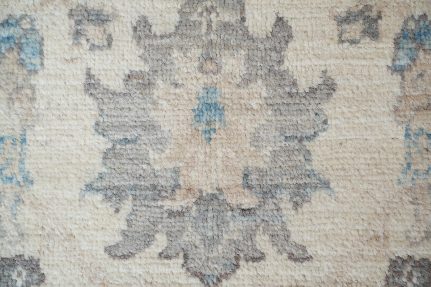 Vegetable Dye Grey and White Oushak Turkish Area Rug 9x12