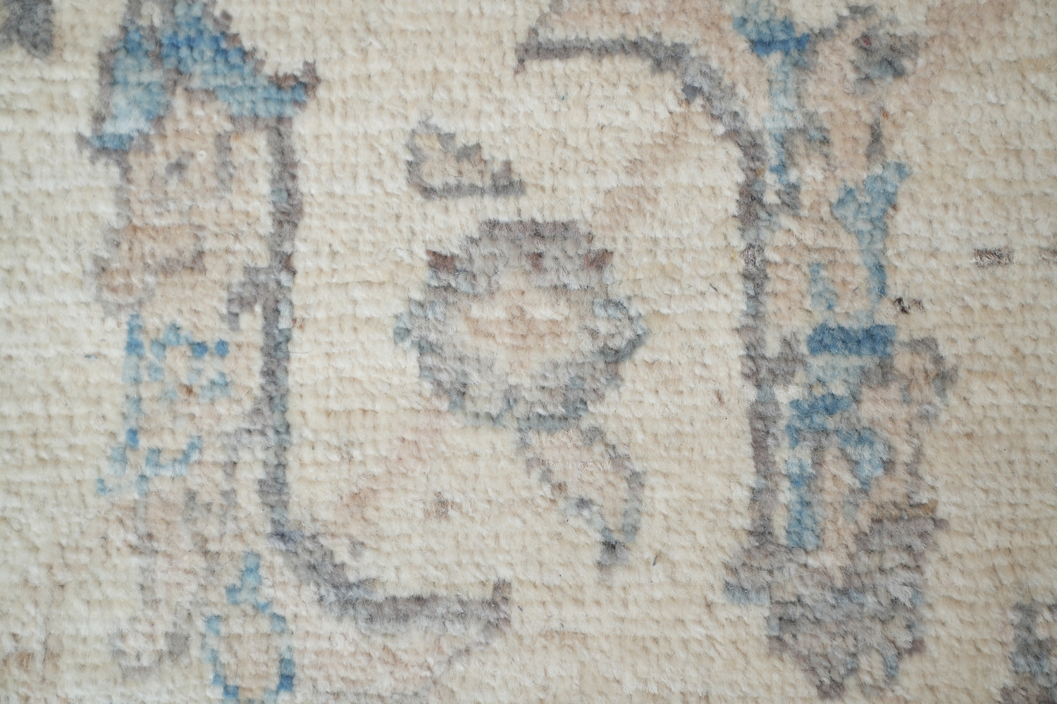 Vegetable Dye Grey and White Oushak Turkish Area Rug 9x12