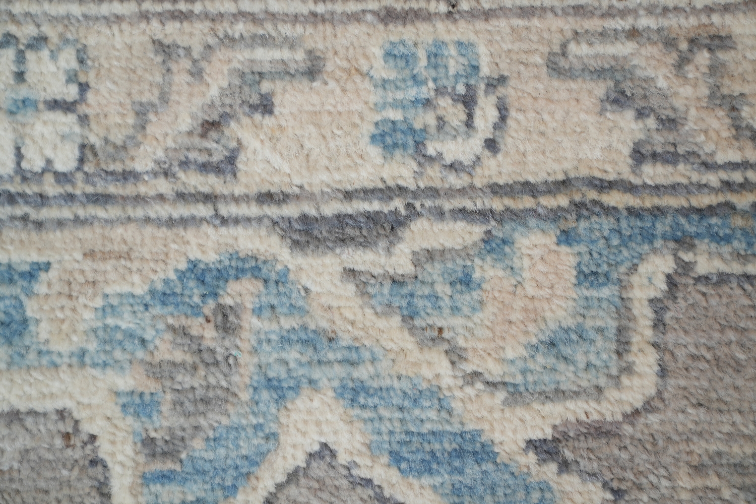 Vegetable Dye Grey and White Oushak Turkish Area Rug 9x12