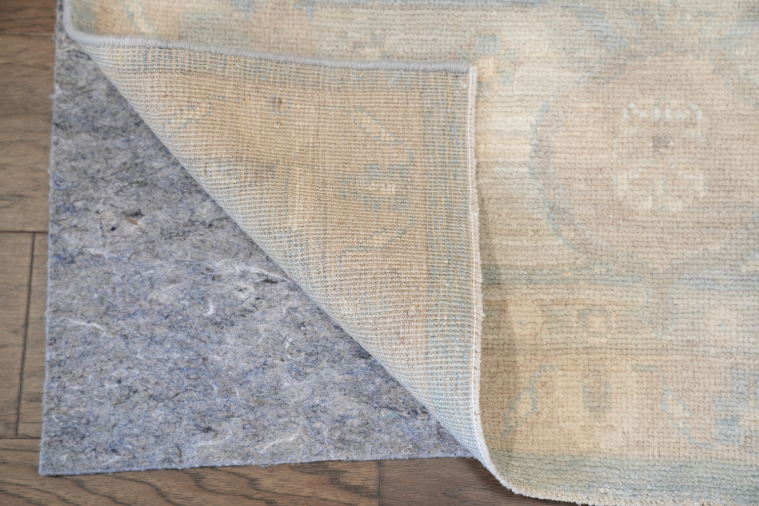 Muted Blue and White Oushak Turkish Living Room Rug 9x12