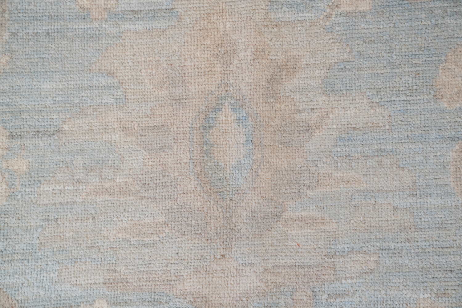 Muted Blue and White Oushak Turkish Living Room Rug 9x12