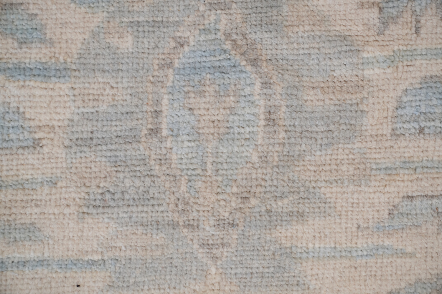 Muted Blue and White Oushak Turkish Living Room Rug 9x12