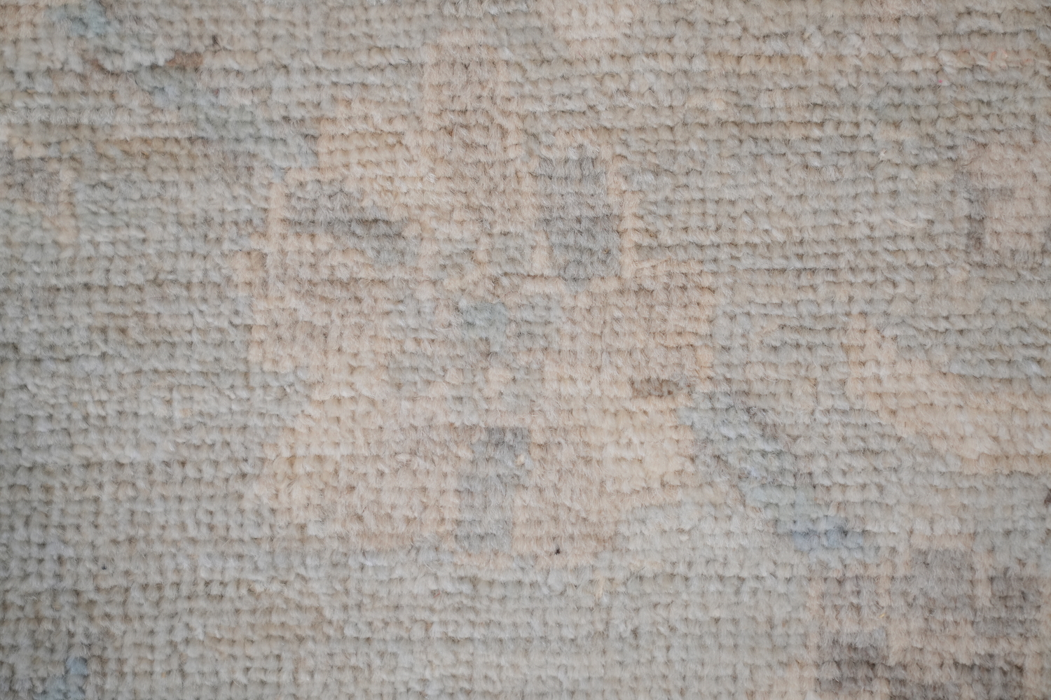 Muted Blue and White Oushak Turkish Living Room Rug 9x12