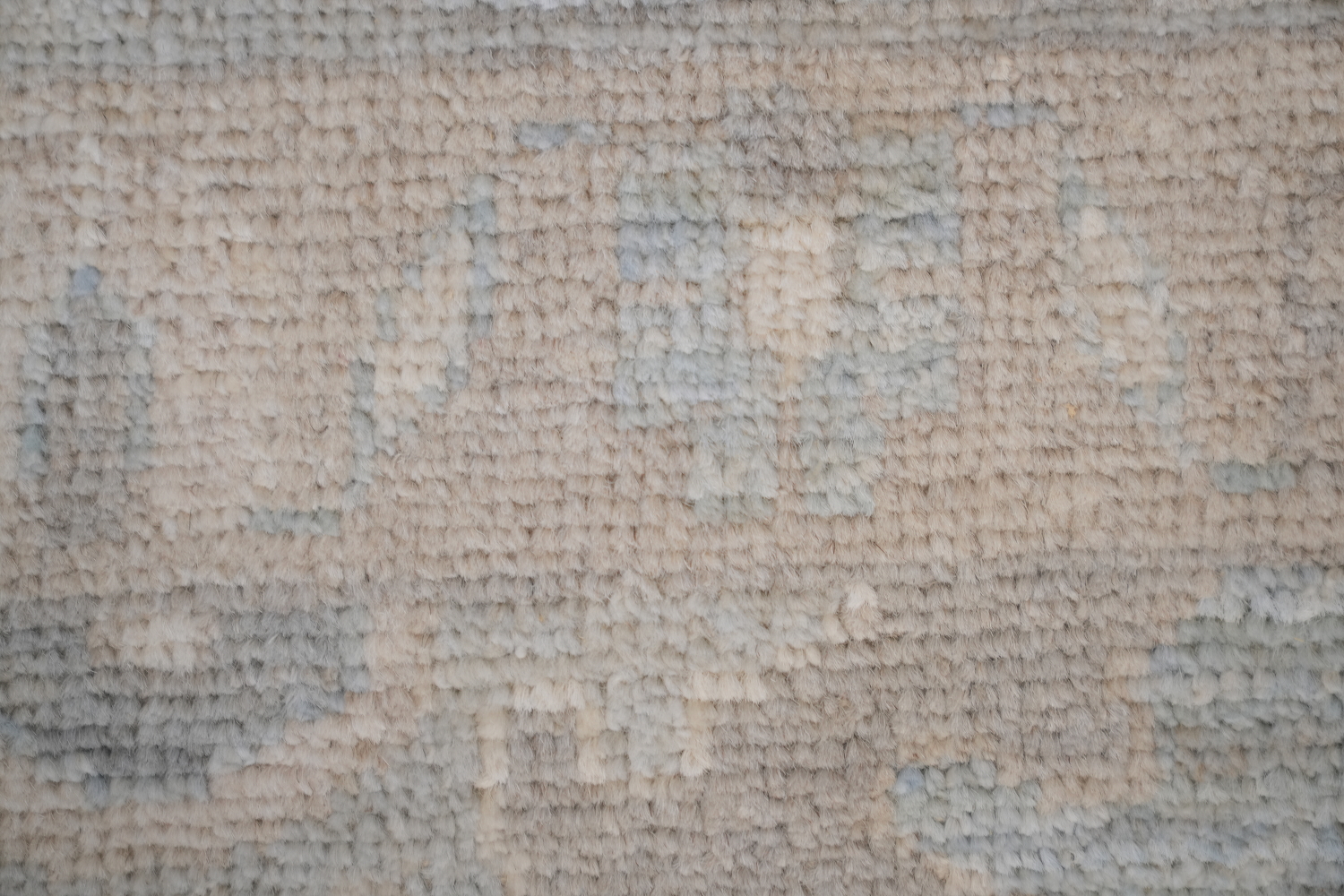 Muted Blue and White Oushak Turkish Living Room Rug 9x12