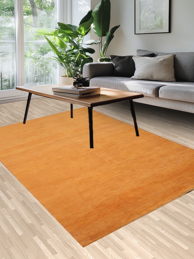 Modern Orange Gabbeh Oriental Area Rug 5x8