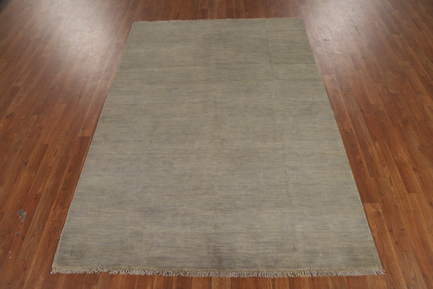 Beige & Gray Modern Wool Gabbeh Oriental Rug 5x7