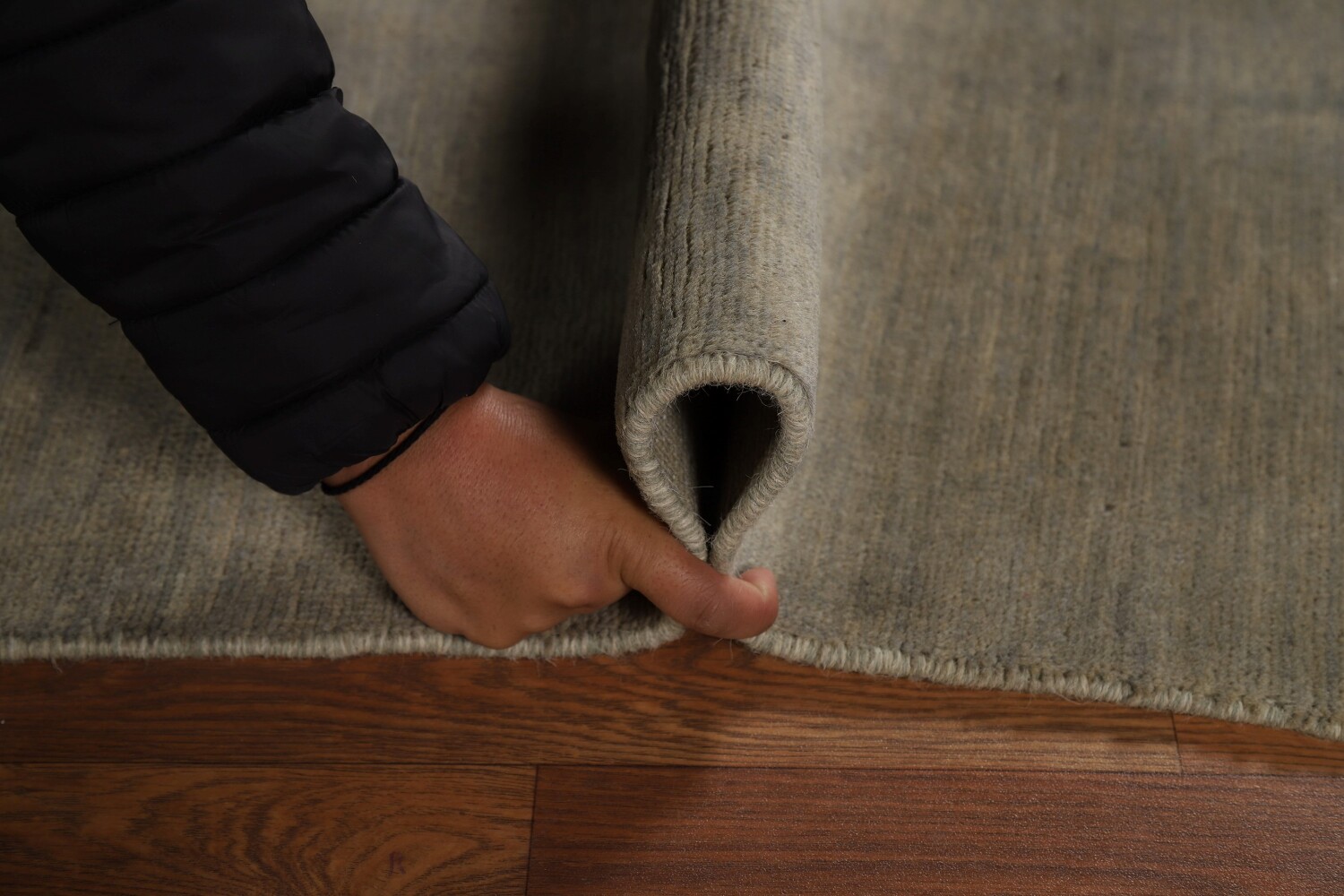 Beige & Gray Modern Wool Gabbeh Oriental Rug 5x7